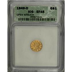 1849-O G$1 Open Wreath XF45 ICG