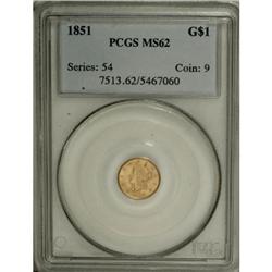 1851 G$1 MS62 PCGS