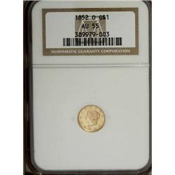 1852-O G$1 AU55 NGC