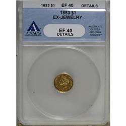 1853 G$1 XF40 ANACS