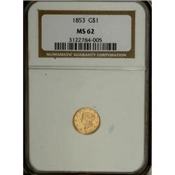 1853 G$1 MS62 NGC