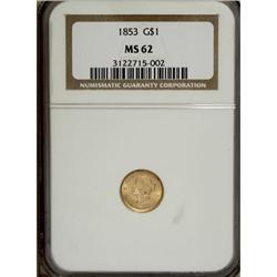 1853 G$1 MS62 NGC