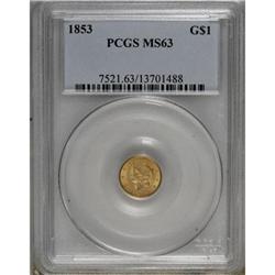 1853 G$1 MS63 PCGS