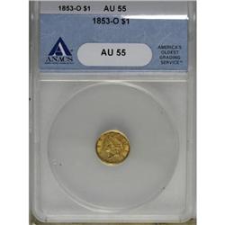 1853-O G$1 AU55 ANACS