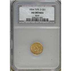 1854 G$1 Type Two AU50 CSN