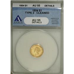 1854 G$1 Type Two AU55 ANACS