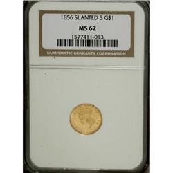 1856 G$1 Slanted 5 MS62 NGC