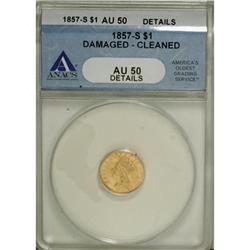 1857-S G$1 AU50 ANACS