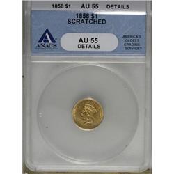 1858 G$1 AU55 ANACS