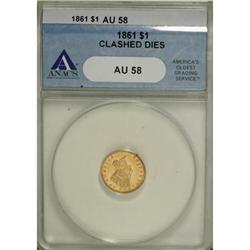 1861 G$1 AU58 ANACS