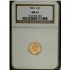 Image 1 : 1861 G$1 MS62 NGC
