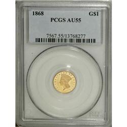 1868 G$1 AU55 PCGS