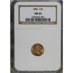1886 G$1 MS64 NGC