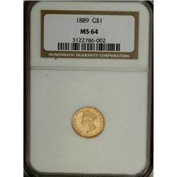 1889 G$1 MS64 NGC