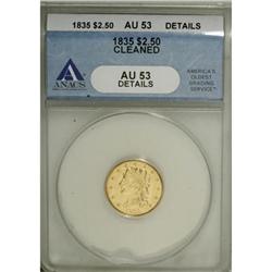 1835 $2 1/2 AU53 ANACS