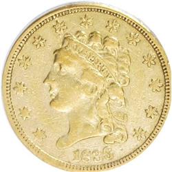 1836 $2 1/2 Script 8 VF30 PCGS