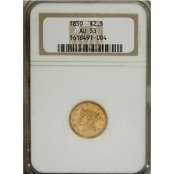1850 $2 1/2 AU53 NGC