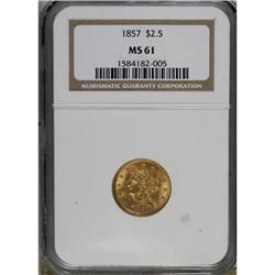 1857 $2 1/2 MS61 NGC
