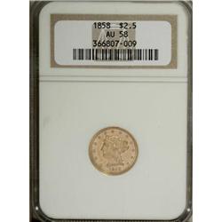 1858 $2 1/2 AU58 NGC