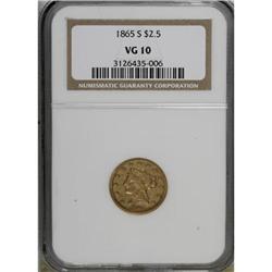 1865-S $2 1/2 VG10 NGC