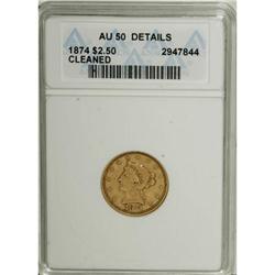 1874 $2 1/2 AU50 ANACS