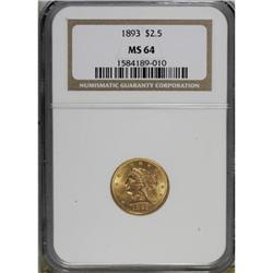 1893 $2 1/2 MS64 NGC