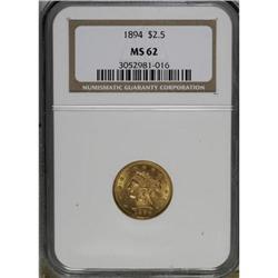 1894 $2 1/2 MS62 NGC