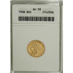 1908 $2 1/2 AU58 ANACS