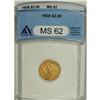 Image 1 : 1908 $2 1/2 MS62 ANACS
