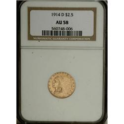 1914-D $2 1/2 AU58 NGC