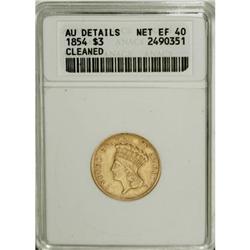 1854 $3 XF40 ANACS