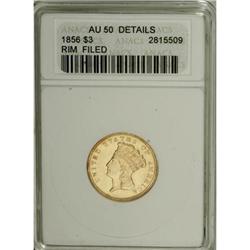 1856 $3 AU50 ANACS