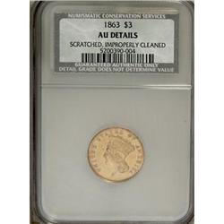 1863 $3 AU50 CSN