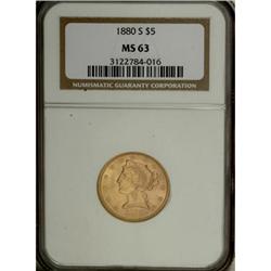 1880-S $5 MS63 NGC