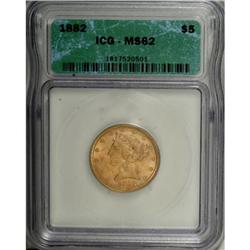 1882 $5 MS62 ICG