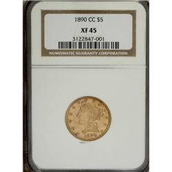 1890-CC $5 XF45 NGC