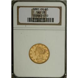 1891-CC $5 AU55 NGC