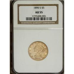 1896-S $5 AU55 NGC
