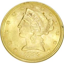 1899 $5 MS63 NGC