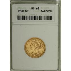 1900 $5 MS62 ANACS