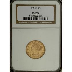 1900 $5 MS62 NGC