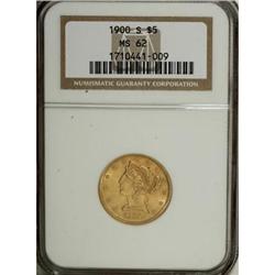 1900-S $5 MS62 NGC