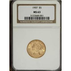 1907 $5 MS63 NGC