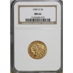 1909-D $5 MS62 NGC