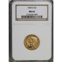 1909-D $5 MS62 NGC
