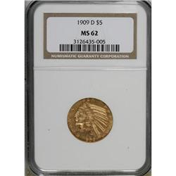 1909-D $5 MS62 NGC