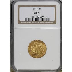 1911 $5 MS61 NGC