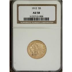 1912 $5 AU58 NGC