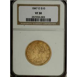 1847-O $10 VF30 NGC