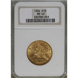 1892 $10 MS62 NGC
